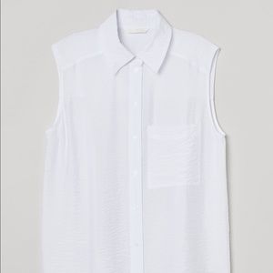 H&M white sleeveless crinkle shirt Never worn/ New with tags (NWT)